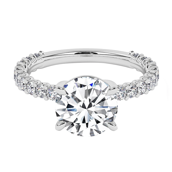 Big Round Cut Lab Grown Diamond Anniversary Ring 8.30 Carats White Gold 14K