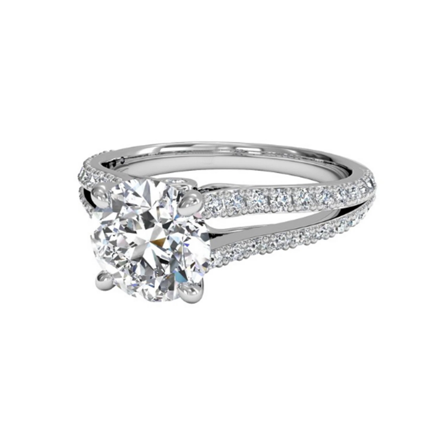 Big Sparkling Solitaire With Accent 9.6 Carats Lab Grown Diamond Engagement Ring