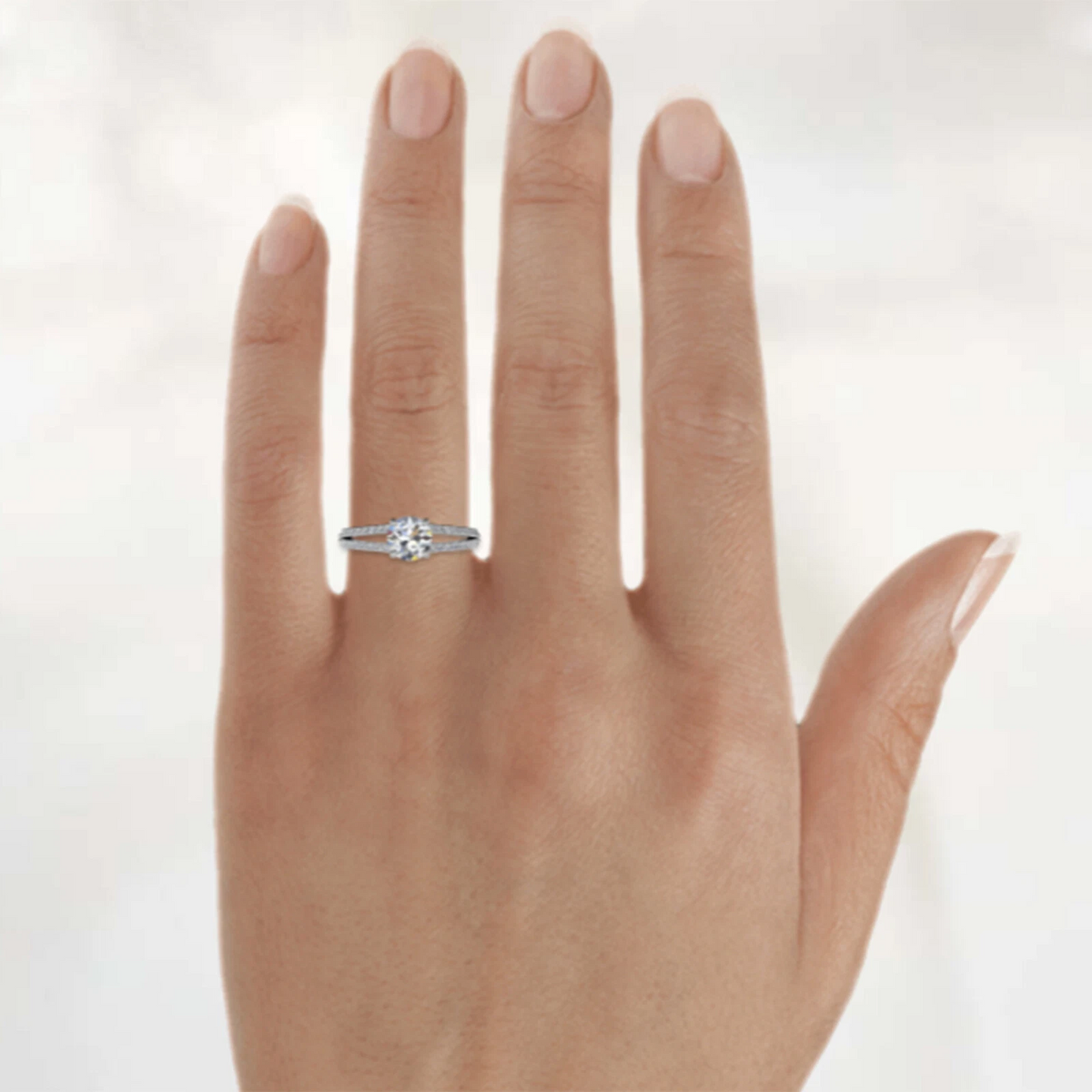 Big Sparkling Solitaire With Accent 9.6 Carats Lab Grown Diamond Engagement Ring