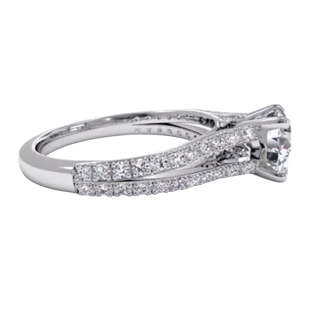 Big Sparkling Solitaire With Accent 9.6 Carats Lab Grown Diamond Engagement Ring