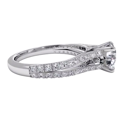 Big Sparkling Solitaire With Accent 9.6 Carats Lab Grown Diamond Engagement Ring