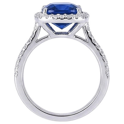 Natural Real ( Not Lab Grown )  Biggest Cushion Sapphire Halo Ring Sri Lanka