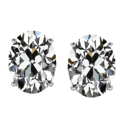 Biggest Real Oval Earth Mined Diamond Earrings