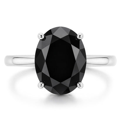Black Diamond Engagement Ring 3.5 Carat Natural Pear Solitaire Cathedral 14K White Gold