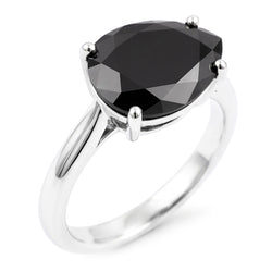 Black Diamond Jewellery 5 Carat Genuine Pear Solitaire Knife Edge Ring 14K White Gold