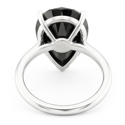 Black Diamond Jewellery 5 Carat Genuine Pear Solitaire Ring 14K White Gold