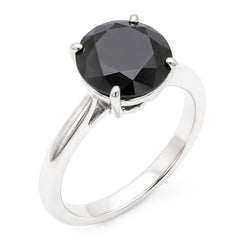 Black Diamond Jewellery 5 Carat Genuine Round Solitaire Plain Ring 14K White Gold