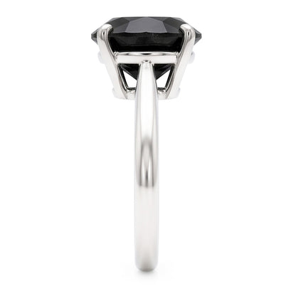 Black Diamond Jewellery 5 Carat Genuine Round Solitaire Plain Ring 14K White Gold