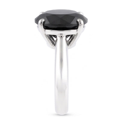 Black Diamond Marriage Ring 5 Carat Genuine Round Solitaire 14K White Gold