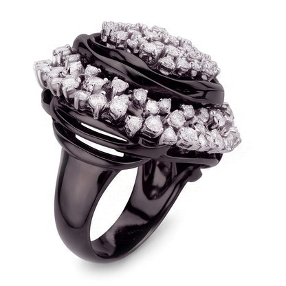 Black Gold Cluster Engagement Mined Ring