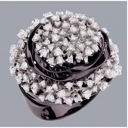 Black Gold Cluster Engagement Mined Ring