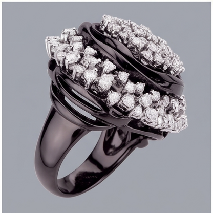 Black Gold Cluster Engagement Mined Ring