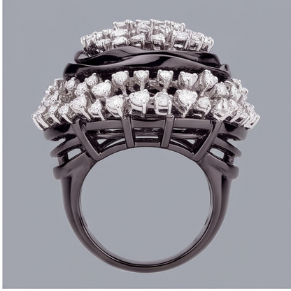 Black Gold Cluster Engagement Mined Ring