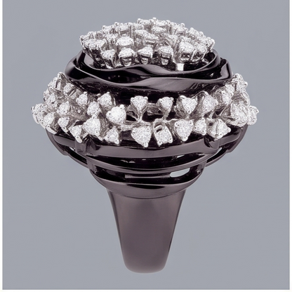Black Gold Cluster Engagement Mined Ring