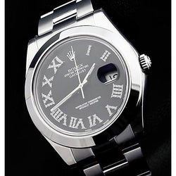 Black Custom Diamond Dial Rolex Mens Datejust Ii Watch Ss Bracelet