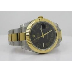 Black Dial Fluted Bezel Rolex Mens Watch Datejust Ii Two Tone 18K