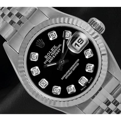 Black Diamond Dial Stainless Steel Jubilee Bracelet Rolex Watch 1