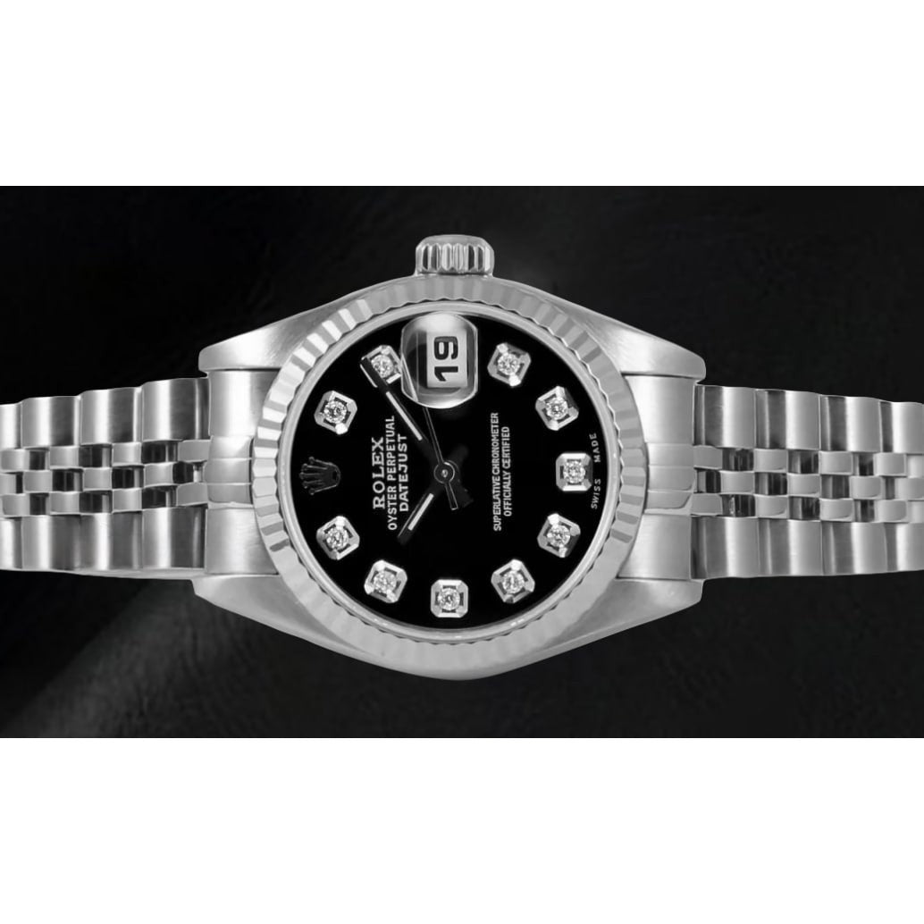 Black Diamond Dial Stainless Steel Jubilee Bracelet Rolex Watch P3