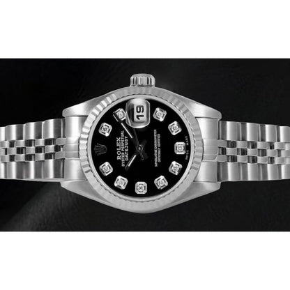Black Diamond Dial Stainless Steel Jubilee Bracelet Rolex Watch P3
