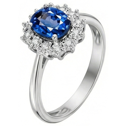 Natural Real ( Not Lab Grown )  Blue Ceylon Sapphire 3 Carats Anniversary Ring White Gold 14K