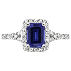 Blue Emerald Ceylon Sapphire Natural Earth Mined Diamond Engagement Ring 3 Carats
