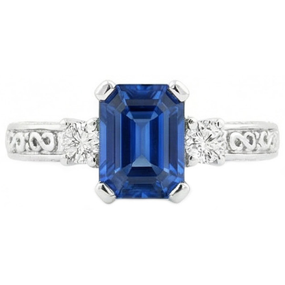 natural emerald sapphire 2.50ct ring side angle