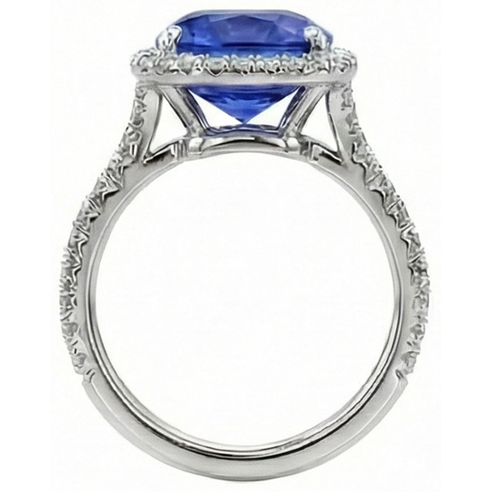 Natural Real ( Not Lab Grown )  Blue Kashmir Sapphire Wedding Ring For Women