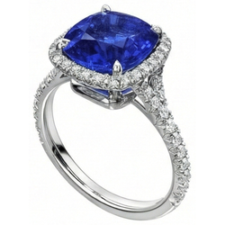 Natural Real ( Not Lab Grown )  Blue Kashmir Sapphire Wedding Ring For Women