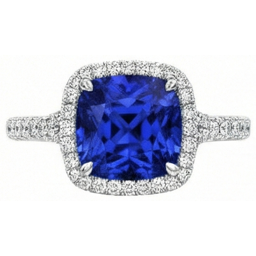 Natural Real ( Not Lab Grown )  Blue Kashmir Sapphire Wedding Ring For Women