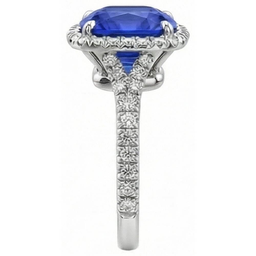 Natural Real ( Not Lab Grown )  Blue Kashmir Sapphire Wedding Ring For Women