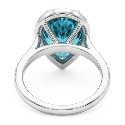 Blue Natural Earth Mined Diamond Engagement Ring