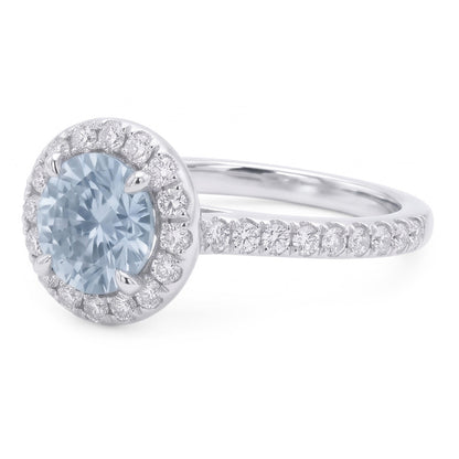 Blue Natural Earth Mined Diamond Ring