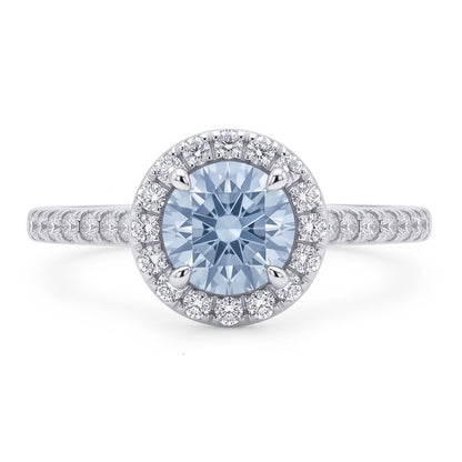 Blue Natural Earth Mined Diamond Ring