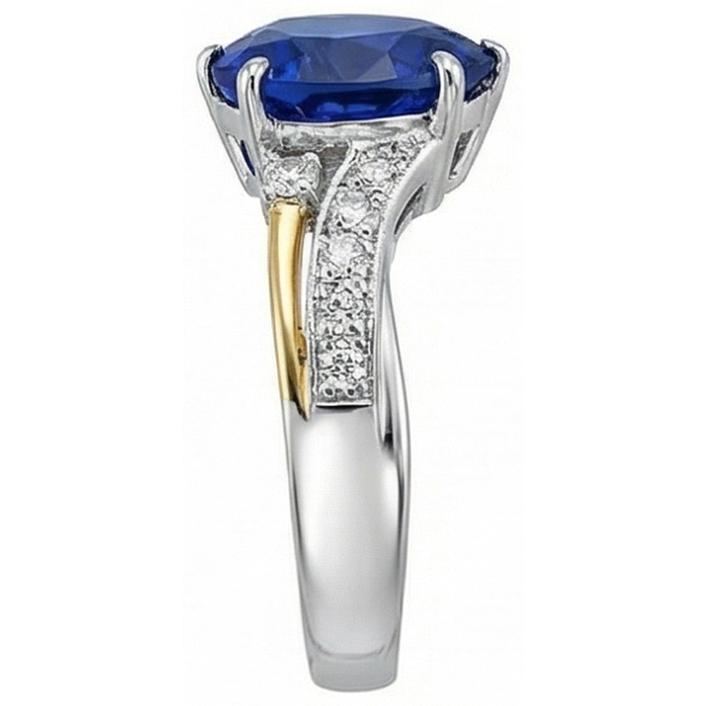 Blue Sapphire Anniversary Heart Natural Earth Mined Diamond Ring 3 Carats Women’s Jewelry