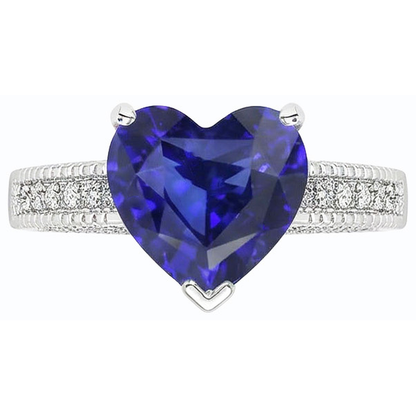 Blue Sapphire Ceylon Sri Lanka Natural Earth Mined Diamond Ring