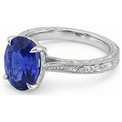 Natural Real ( Not Lab Grown )  Blue Sapphire Color Solitaire Ring