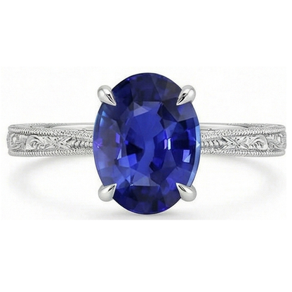 Natural Real ( Not Lab Grown )  Blue Sapphire Color Solitaire Ring