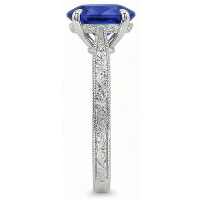 Natural Real ( Not Lab Grown )  Blue Sapphire Color Solitaire Ring