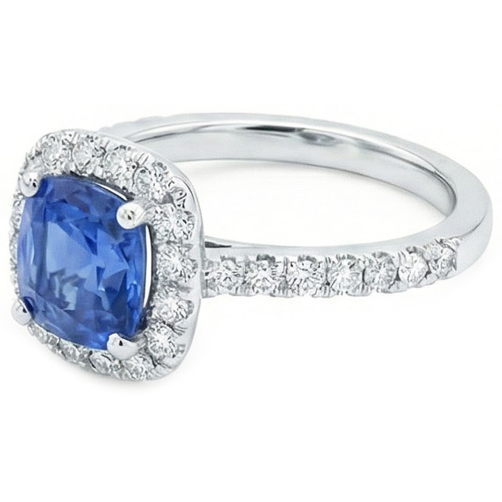 Natural Real ( Not Lab Grown )  Blue Sapphire Engagement Ring