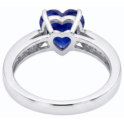 natural round sapphire 2.50ct ring profile view