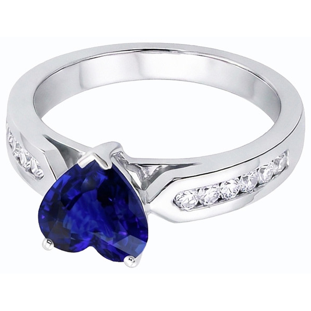 natural round sapphire 2.50ct ring close up detail