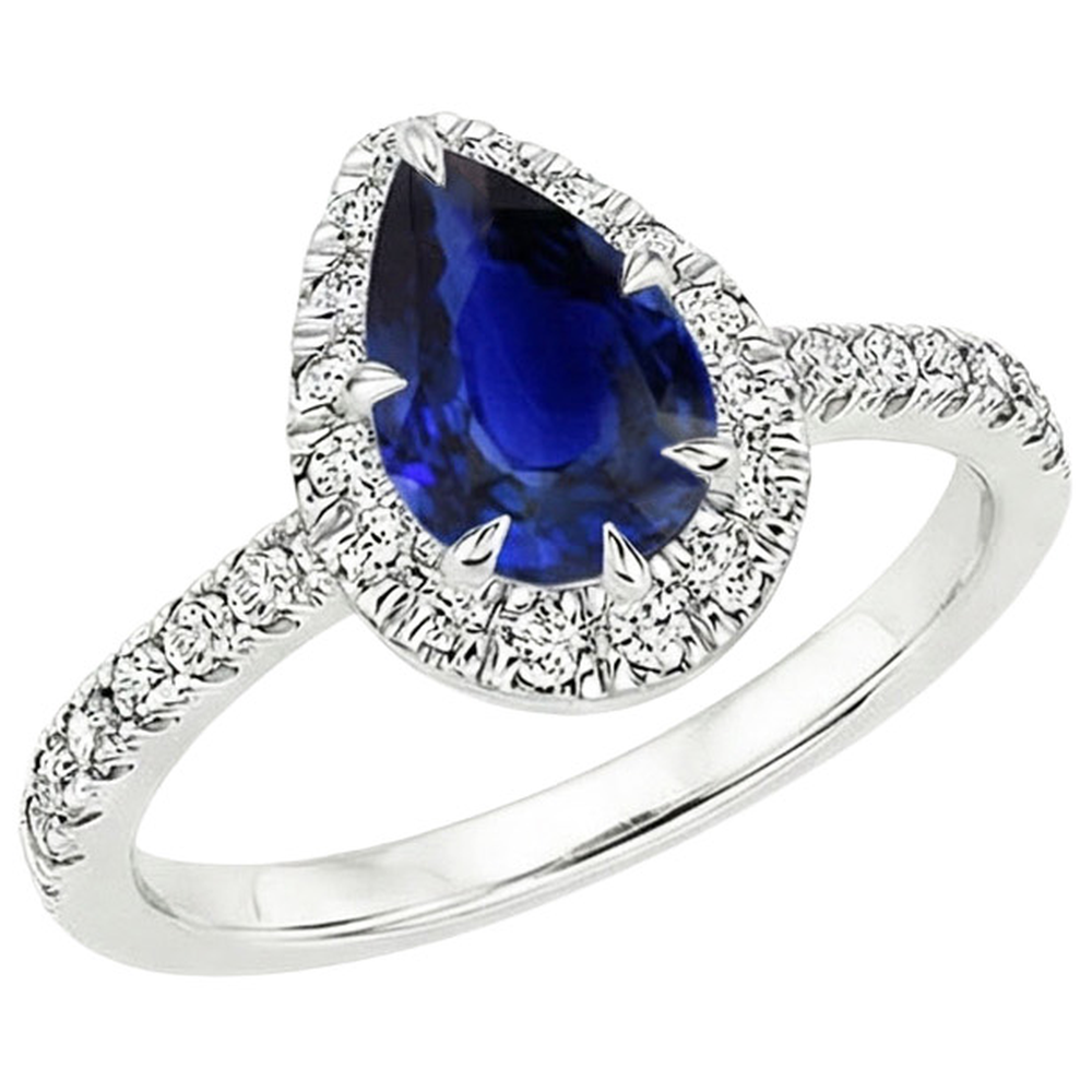 natural round sapphire 5.50ct ring side angle