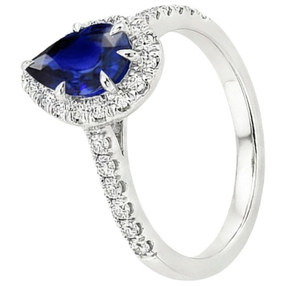 natural round sapphire 5.50ct ring profile view