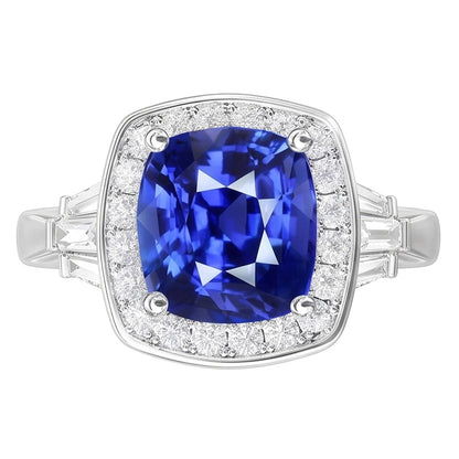 Blue Sapphire Jewelry And Natural Earth Mined Diamond Ring