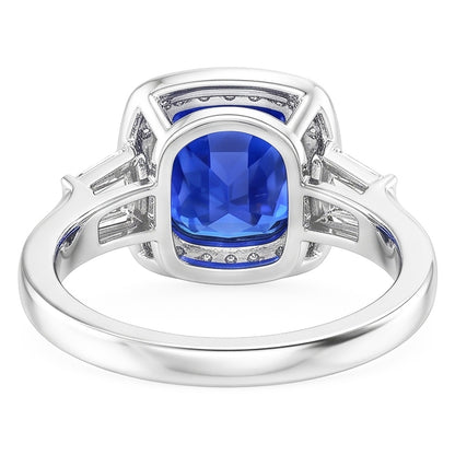 Blue Sapphire Jewelry And Natural Earth Mined Diamond Ring