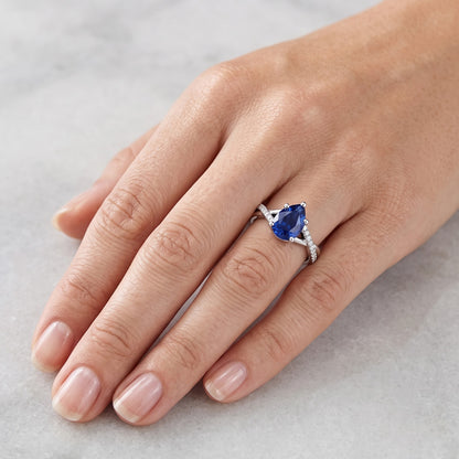 Blue Sapphire Natural Earth Mined Diamond Wedding Ring Jewelry Twist Style 2.50 Carats