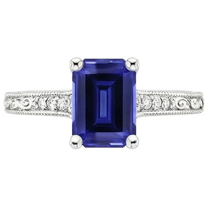 natural emerald sapphire 3.50ct ring close up detail
