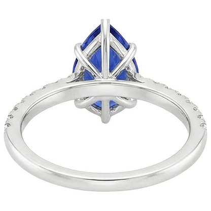 natural round sapphire 5ct ring on white background