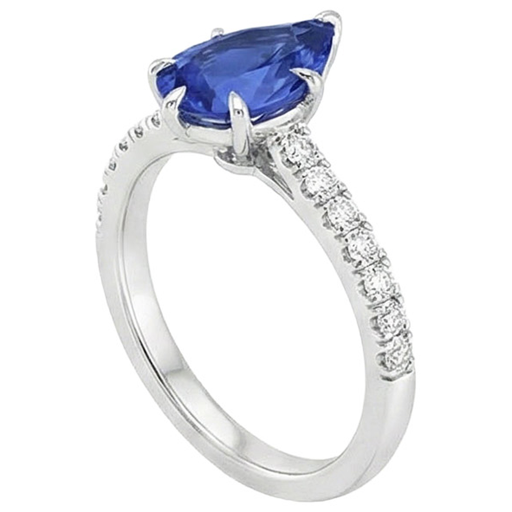natural round sapphire 5ct ring profile view