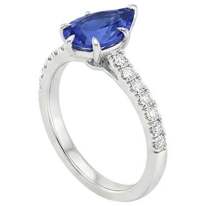 natural round sapphire 5ct ring profile view